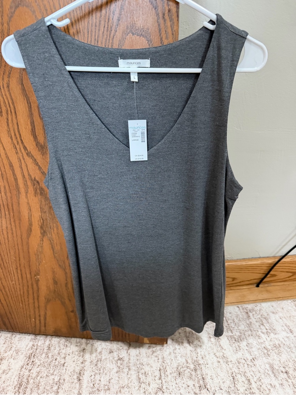 Maurices Charcoal V-Neck Sleeveless Tank Top